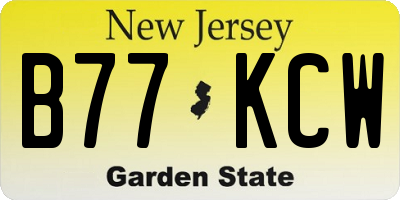 NJ license plate B77KCW