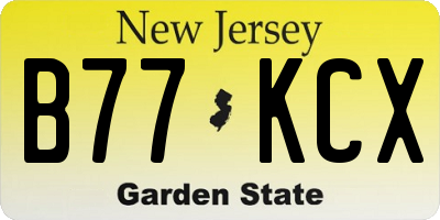 NJ license plate B77KCX