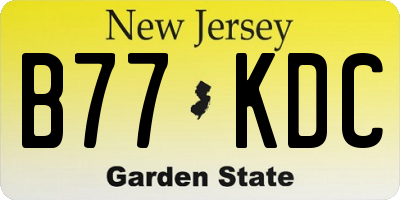 NJ license plate B77KDC