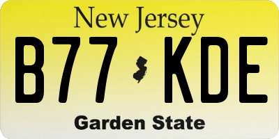 NJ license plate B77KDE