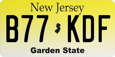 NJ license plate B77KDF