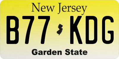 NJ license plate B77KDG