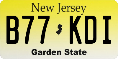 NJ license plate B77KDI