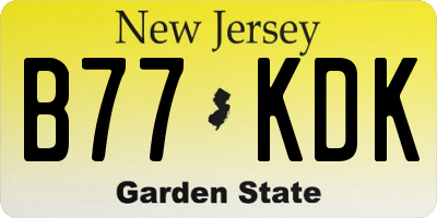 NJ license plate B77KDK