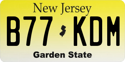 NJ license plate B77KDM