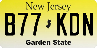 NJ license plate B77KDN