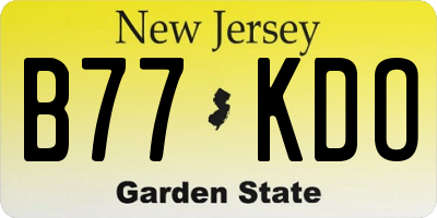 NJ license plate B77KDO