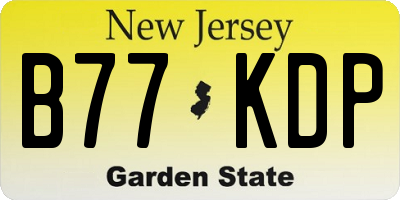 NJ license plate B77KDP