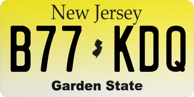 NJ license plate B77KDQ