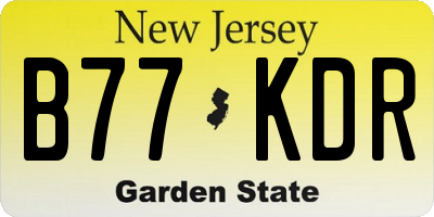 NJ license plate B77KDR