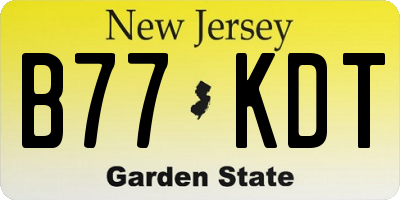 NJ license plate B77KDT