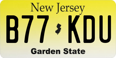 NJ license plate B77KDU
