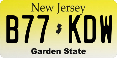 NJ license plate B77KDW