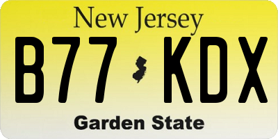 NJ license plate B77KDX
