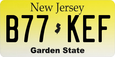 NJ license plate B77KEF