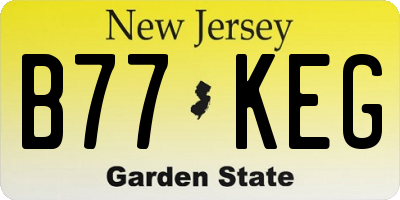 NJ license plate B77KEG