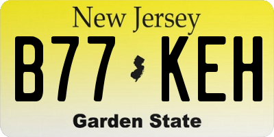 NJ license plate B77KEH