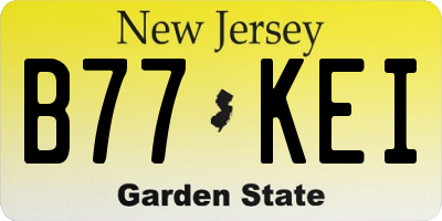 NJ license plate B77KEI