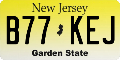 NJ license plate B77KEJ