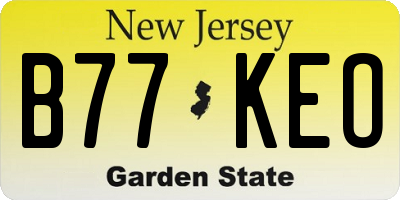 NJ license plate B77KEO