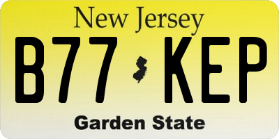 NJ license plate B77KEP