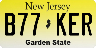 NJ license plate B77KER