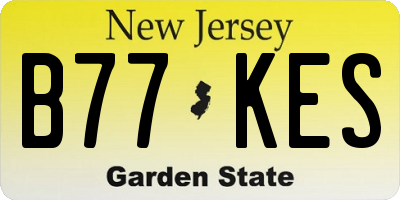 NJ license plate B77KES