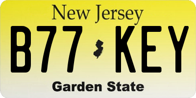 NJ license plate B77KEY