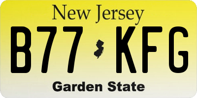 NJ license plate B77KFG