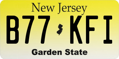 NJ license plate B77KFI