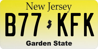 NJ license plate B77KFK