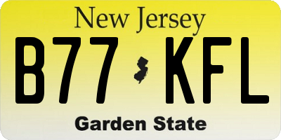 NJ license plate B77KFL