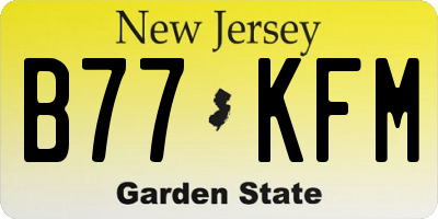 NJ license plate B77KFM