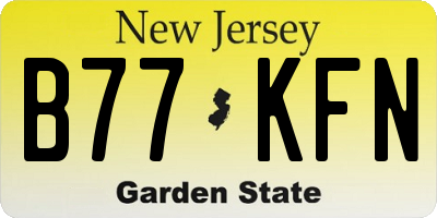 NJ license plate B77KFN