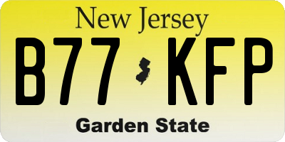 NJ license plate B77KFP