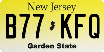 NJ license plate B77KFQ