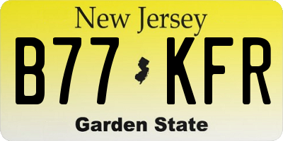NJ license plate B77KFR