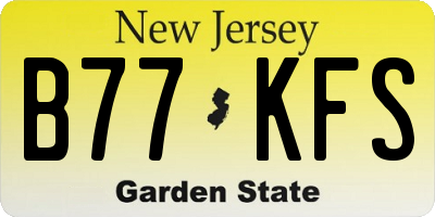 NJ license plate B77KFS