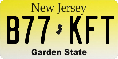 NJ license plate B77KFT