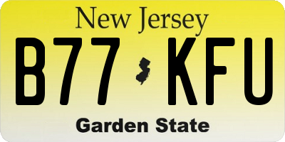 NJ license plate B77KFU
