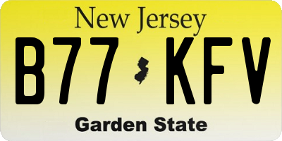 NJ license plate B77KFV