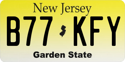 NJ license plate B77KFY