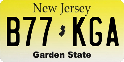 NJ license plate B77KGA