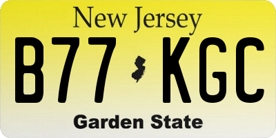 NJ license plate B77KGC