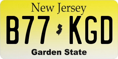 NJ license plate B77KGD