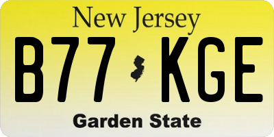 NJ license plate B77KGE