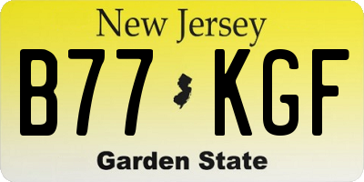 NJ license plate B77KGF