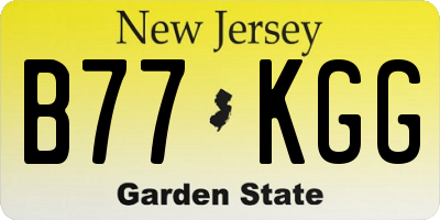 NJ license plate B77KGG