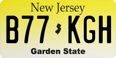 NJ license plate B77KGH