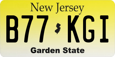 NJ license plate B77KGI